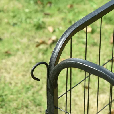 PawHut - Parc chien modulable 8 panneaux acier noir - H.79 cm
