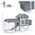 PawHut - Poulailler cottage sur pied bois L.151cm - blanc