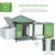 PawHut - Poulailler cottage enclos H.97 cm - vert blanc