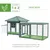 PawHut - Poulailler cottage enclos H.97 cm - vert blanc