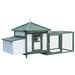 PawHut - Poulailler cottage enclos H.97 cm - vert blanc