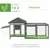 PawHut - Poulailler cottage enclos H.97 cm - gris blanc PawHut - Poulailler cottage enclos H.97 cm - gris blanc