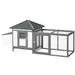 PawHut - Poulailler cottage enclos H.97 cm - gris blanc