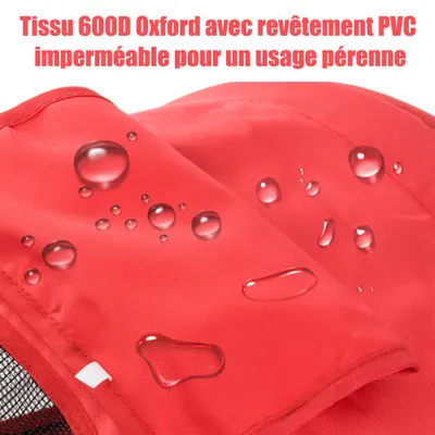 PawHut - Poussette chien pliable 4 roues H.94cm - rouge