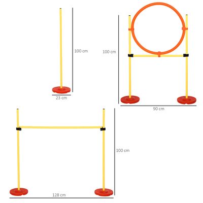 PawHut - Agility chiens avec haies, slalom et sac de transport - jaune