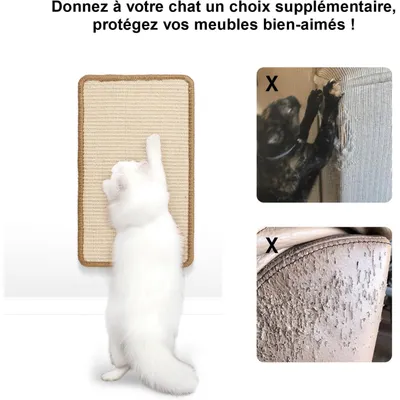 Pawffee Tapis griffoir pour chat 60x30 cm - Protège-canapé Pawffee Tapis griffoir pour chat 60x30 cm - Protège-canapé