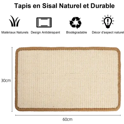 Pawffee Tapis griffoir pour chat 60x30 cm - Protège-canapé Pawffee Tapis griffoir pour chat 60x30 cm - Protège-canapé