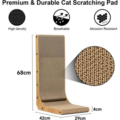 Pawffee Planche Gratter en Forme de L de 68 cm de Haut pour Mur et Coin