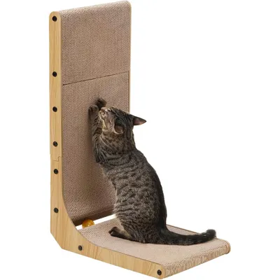 Pawffee Planche Gratter en Forme de L de 68 cm de Haut pour Mur et Coin