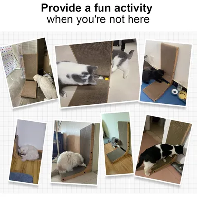 Pawffee Planche Gratter en Forme de L de 68 cm de Haut pour Mur et Coin