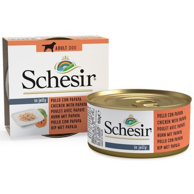 SCHESIR - Pâtées en morceaux chien poulet/Papaye (sachet 150g) - Schesir