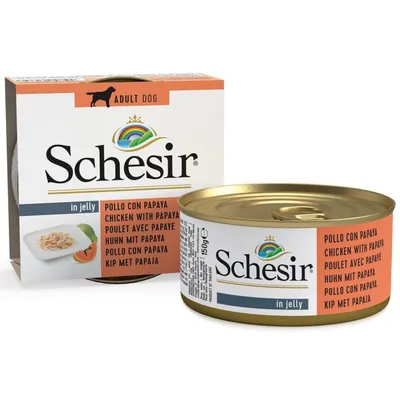 SCHESIR - Pâtées en morceaux chien poulet/Papaye (sachet 150g) - Schesir