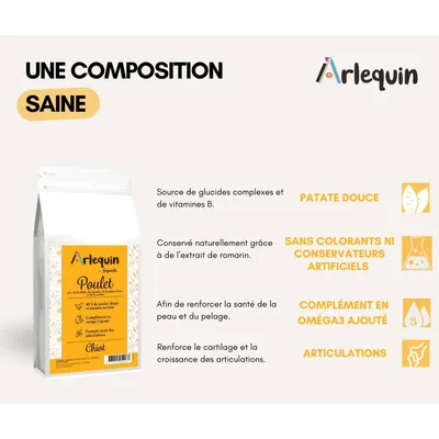 Arlequin - CROQUETTE CHIOT SANS CÉRÉALES POULET DINDE SAUMON Arlequin - CROQUETTE CHIOT SANS CÉRÉALES POULET DINDE SAUMON
