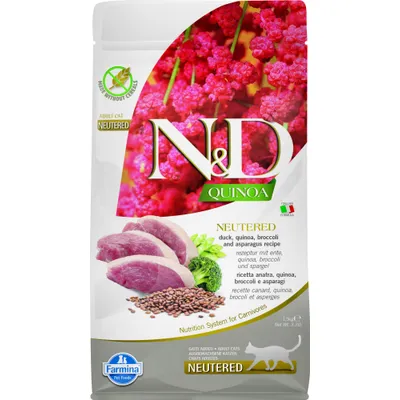 N&D Quinoa Skin & Coat pour chat Canard 1,5 kg N&D Quinoa Skin & Coat pour chat Canard 1,5 kg
