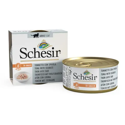 SCHESIR - Pâtée en sauce thon/bar chat (boite 70g) - SCHESIR SCHESIR - Pâtée en sauce thon/bar chat (boite 70g) - SCHESIR