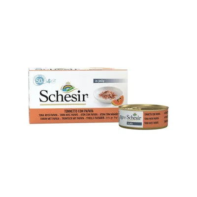 SCHESIR - Bouillon thon/papaye chat (boite 6x50g) - SCHESIR
