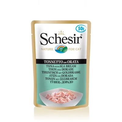 SCHESIR - Pâtée en gelée thon/daurade chat (sachet 50g) - SCHESIR SCHESIR - Pâtée en gelée thon/daurade chat (sachet 50g) - SCHESIR