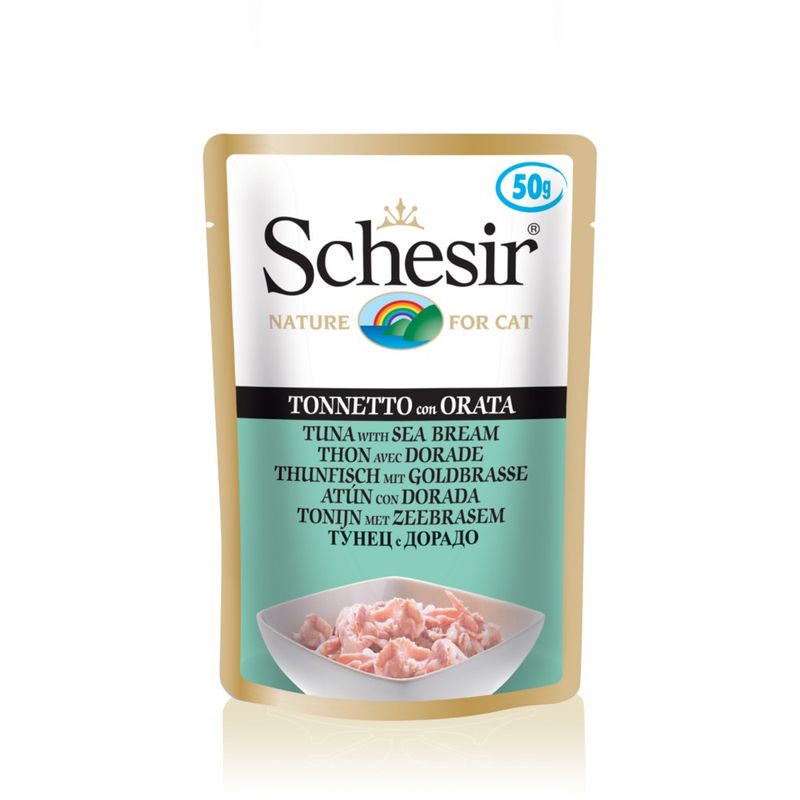 SCHESIR - Pâtée en gelée thon/daurade chat (sachet 50g) - SCHESIR