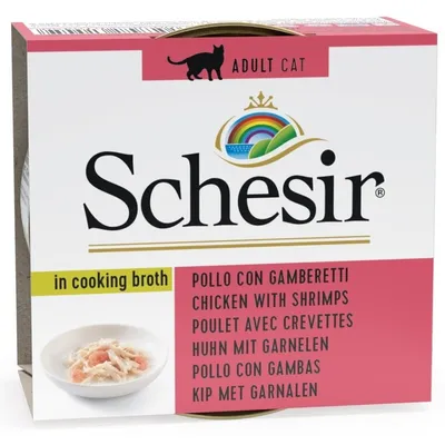 SCHESIR - Bouillon poulet/crevette chat (boite 70g) - SCHESIR