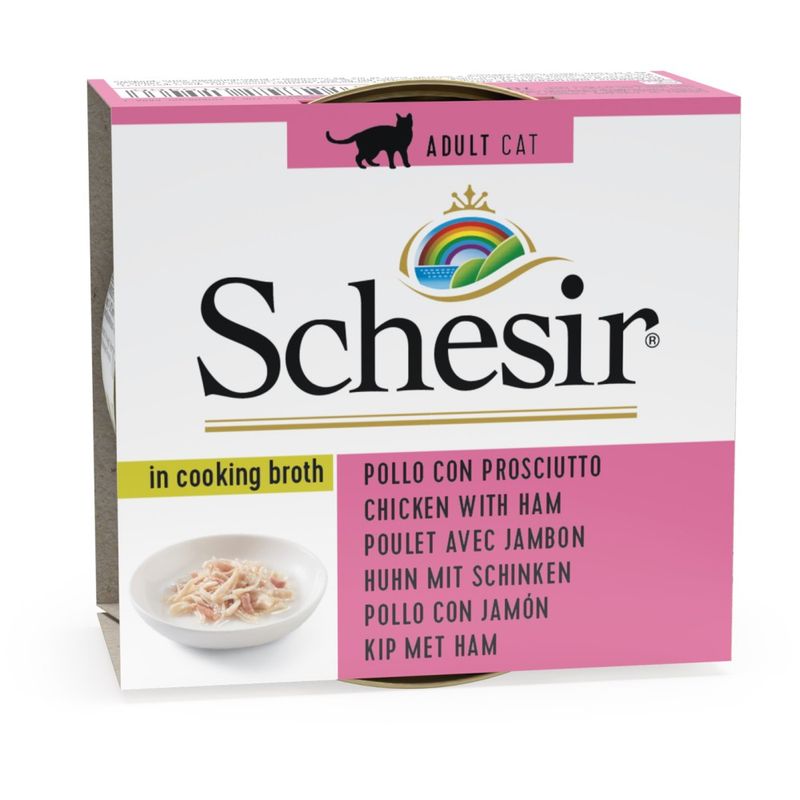 SCHESIR - Bouillon poulet/jambon chat (boite 70g) - SCHESIR