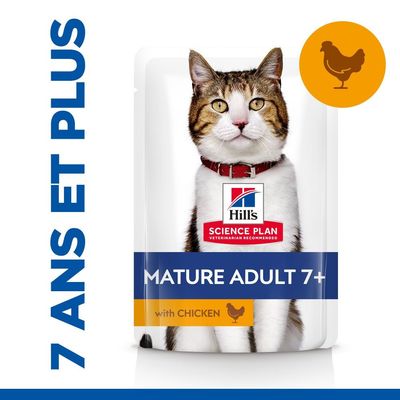 Hill's Pâtée pour chat Science Plan Adult Mature 7+ Poulet