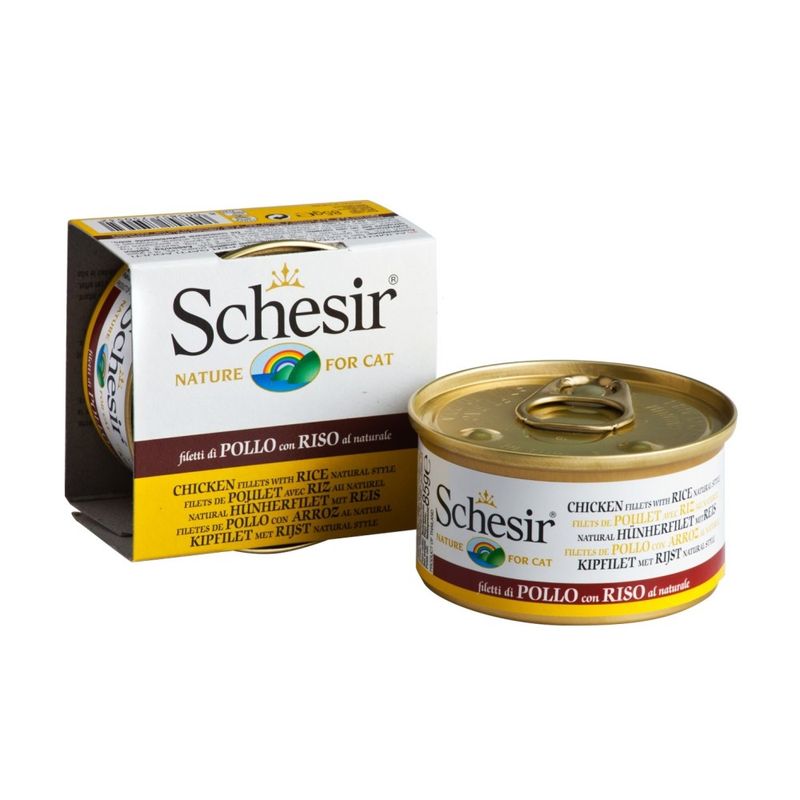 SCHESIR - Pâtée naturel filet de poulet/ riz chat (boite 85g) - SCHESIR