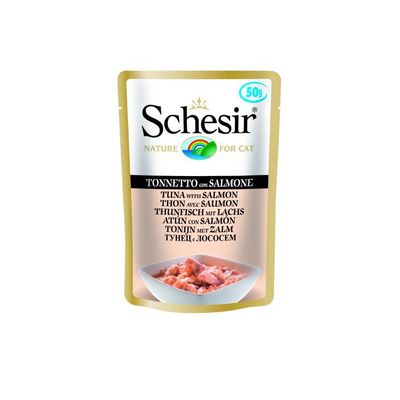 SCHESIR - Pâtée en gelée thon/saumon chat (sachet 50g) - SCHESIR
