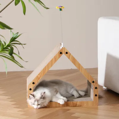 Pawffee Griffoir pour Chat Extra Long de 42 cm en Forme de Maison pour Chat