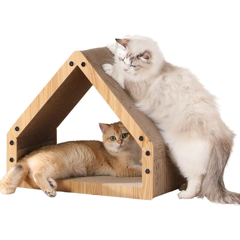 Pawffee Griffoir pour Chat Extra Long de 42 cm en Forme de Maison pour Chat
