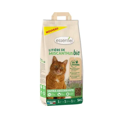 Litière Chat - Essentiel Miscanthus Bio15 kg Litière Chat - Essentiel Miscanthus Bio15 kg