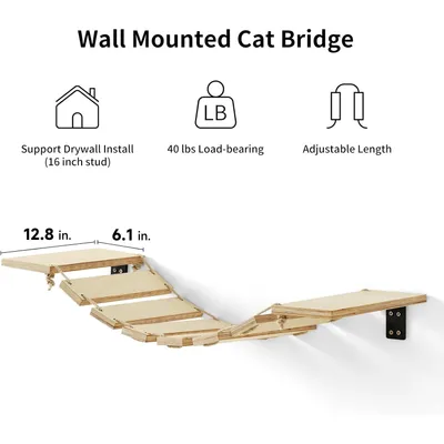 Pawffee Étagère Murale pour Chat, Pont, Perche, Arbre à Chat, Pawffee Étagère Murale pour Chat, Pont, Perche, Arbre à Chat,