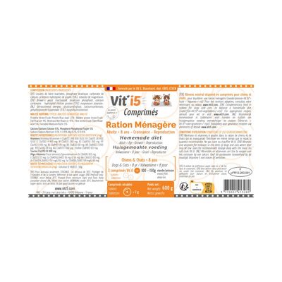 Vit'I5 Orange Comprimés – Ration Ménagère Chien Chat
