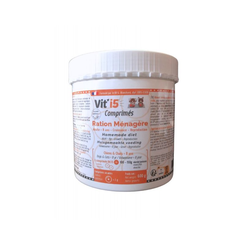 Vit'I5 Orange Comprimés – Ration Ménagère Chien Chat