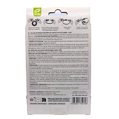 Collier Antiparasitaire Répulsif 35 cm pour chiots et  Petits Chiens de moi