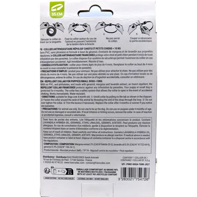Collier Antiparasitaire Répulsif 35 cm pour chiots et  Petits Chiens de moi