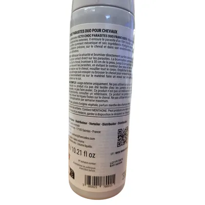 Brumisateur Ecto Choc Parasites Duo pour chevaux - 290 ml - Francodex