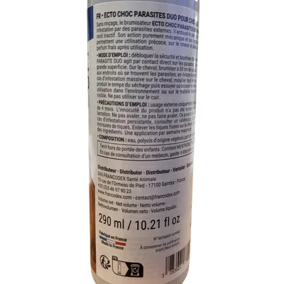 Brumisateur Ecto Choc Parasites Duo pour chevaux - 290 ml - Francodex