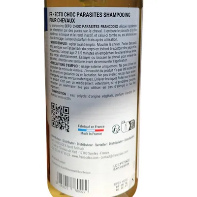 Shampooing Ecto Choc Parasites pour chevaux - 500 ml - Francodex Shampooing Ecto Choc Parasites pour chevaux - 500 ml - Francodex