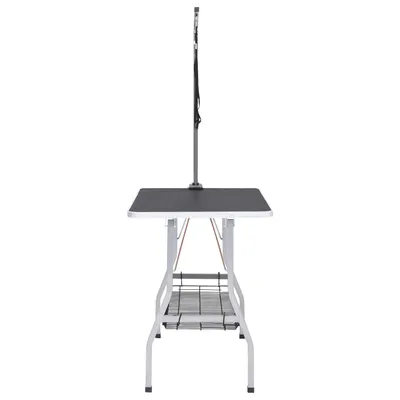 vidaXL - Table de toilettage - Acier réglable avec panier