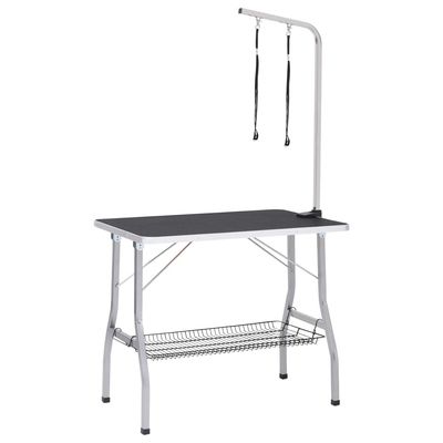 vidaXL - Table de toilettage - Acier réglable avec panier