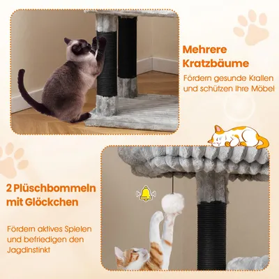 Giantex Großer Katzenbaum Mit Höhlen, Liegeflächen Und Kratzstämmen Giantex Großer Katzenbaum Mit Höhlen, Liegeflächen Und Kratzstämmen