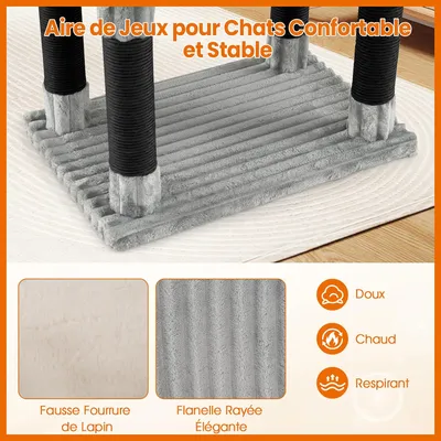 GIANTEX Arbre à Chat 156 cm, 2 Condos, 2 Perchoirs Rembourrés Lavables GIANTEX Arbre à Chat 156 cm, 2 Condos, 2 Perchoirs Rembourrés Lavables