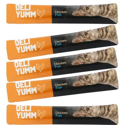 Friandise Deli Yumm Pâté Anti-stress au Poulet et Poisson 5 x 14 g (70 g) p