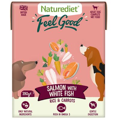 Nourriture humide pour chiens Naturediet Feel Good Saumon 390g