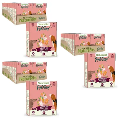 Nourriture humide pour chiens Naturediet Feel Good Saumon 18 x 390g Nourriture humide pour chiens Naturediet Feel Good Saumon 18 x 390g