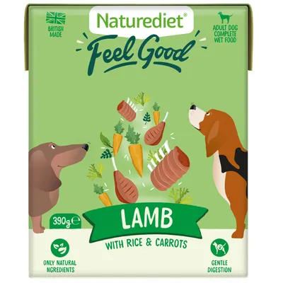 Nourriture humide pour chiens Naturediet Feel Good Agneau 390g Nourriture humide pour chiens Naturediet Feel Good Agneau 390g
