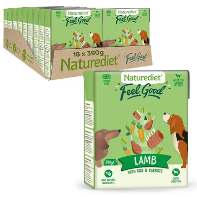 Nourriture humide pour chiens Naturediet Feel Good Agneau 390g Nourriture humide pour chiens Naturediet Feel Good Agneau 390g
