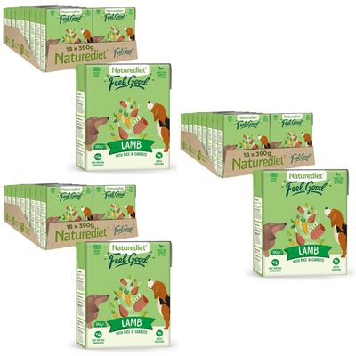 Nourriture humide pour chiens Naturediet Feel Good Agneau 18 x 390g