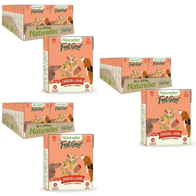 Nourriture humide pour chiens Naturediet Feel Good Poulet Agneau 390g