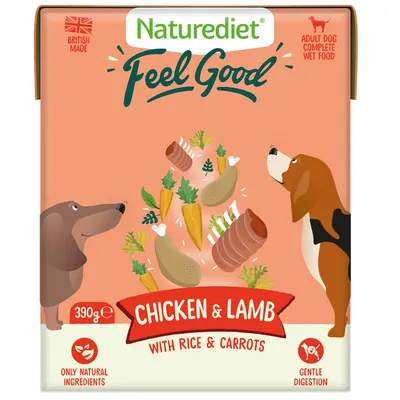 Nourriture humide pour chiens Naturediet Feel Good Poulet Agneau 390g Nourriture humide pour chiens Naturediet Feel Good Poulet Agneau 390g